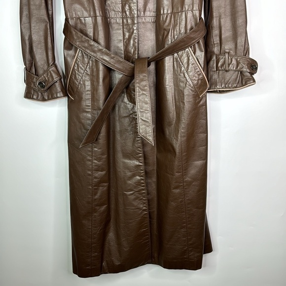 Vintage A&F Originals Brown Trench Jacket Size 8 - Picture 5 of 14